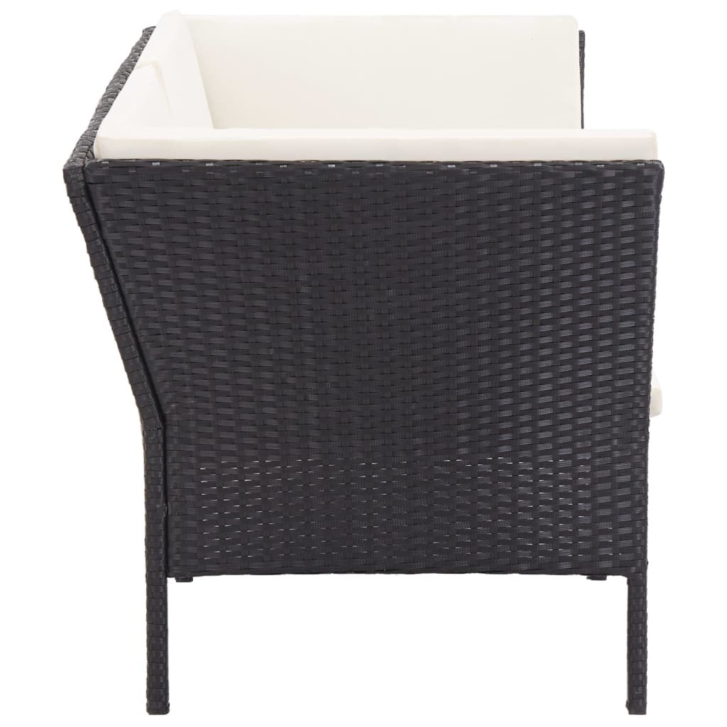 Salon de jardin 8 pcs avec coussins résine tressée noir - XIOS