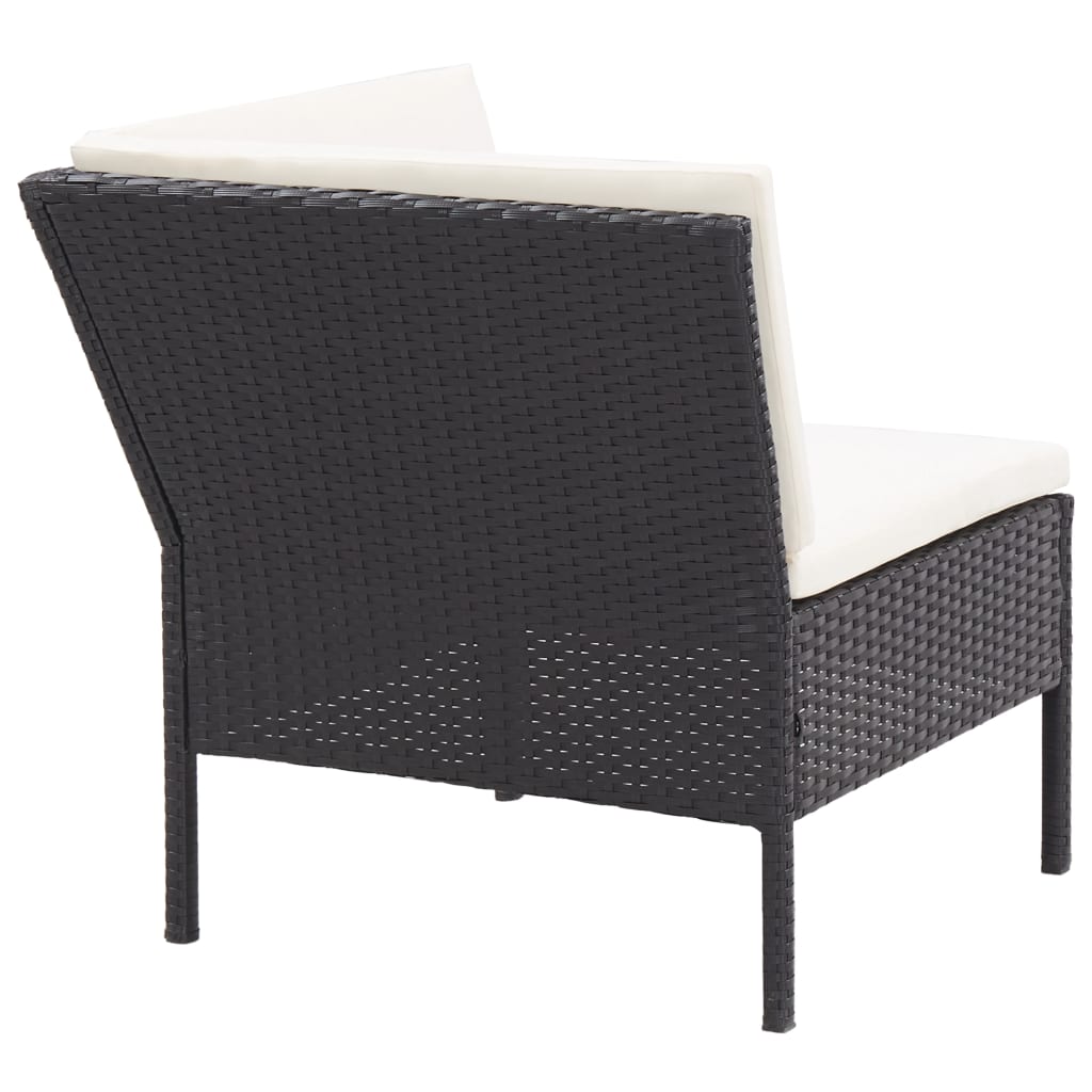 Salon de jardin 8 pcs avec coussins résine tressée noir - XIOS
