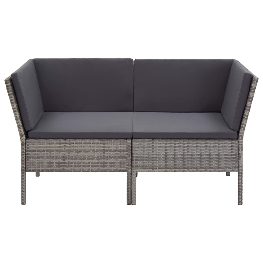 Salon de jardin 8 pcs avec coussins résine tressée gris - XIOS