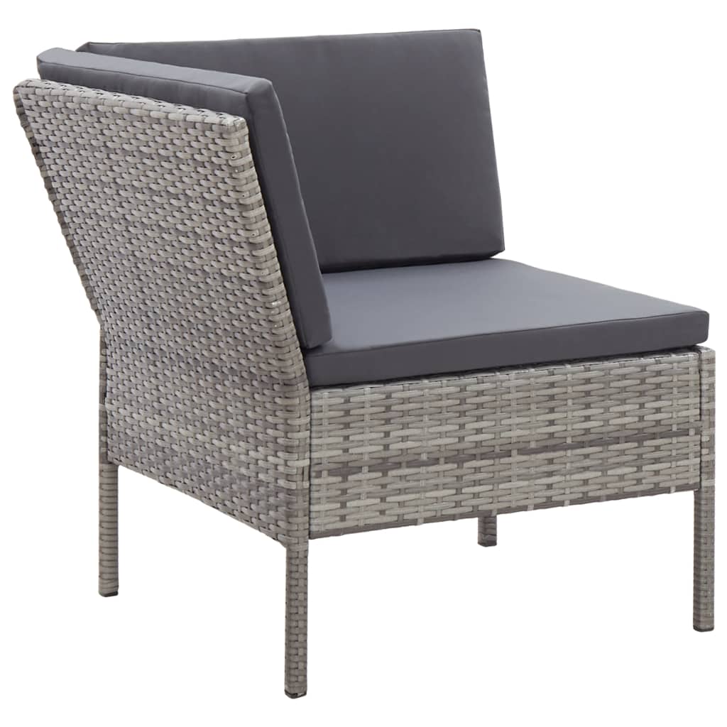 Salon de jardin 8 pcs avec coussins résine tressée gris - XIOS