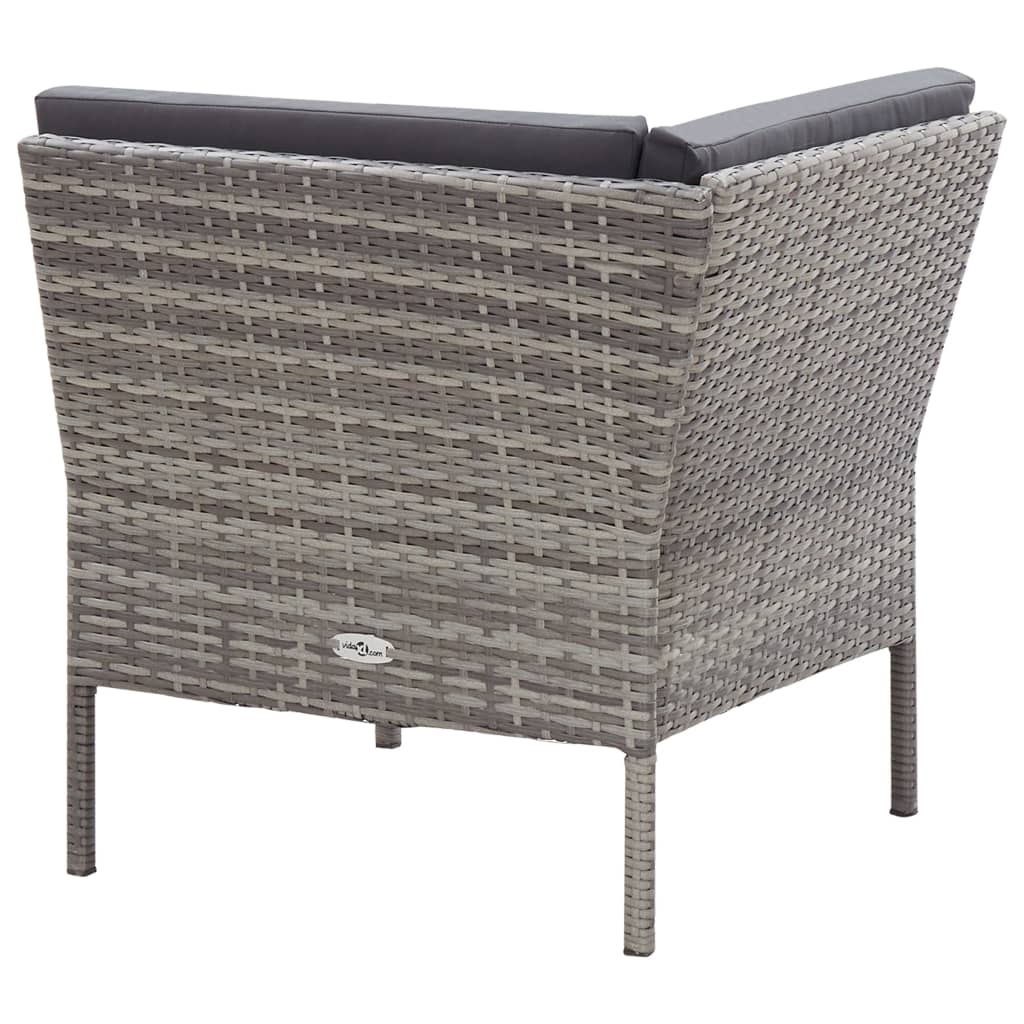 Salon de jardin 8 pcs avec coussins résine tressée gris - XIOS