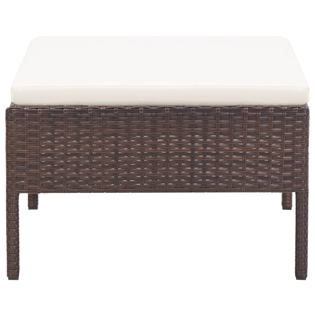 Salon de jardin 3 pcs avec coussins Résine tressée Marron - XIOS