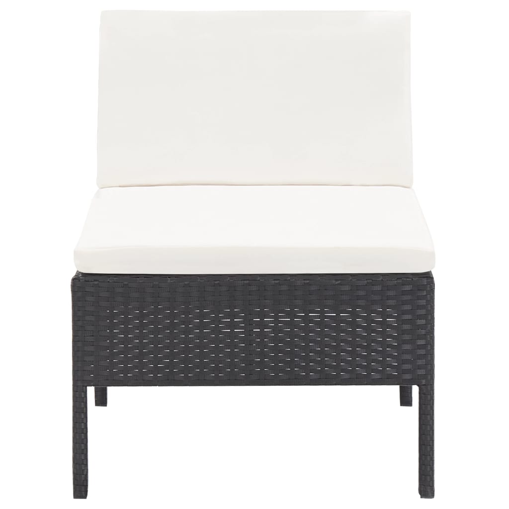 Salon de jardin 3 pcs avec coussins Résine tressée Noir - XIOS