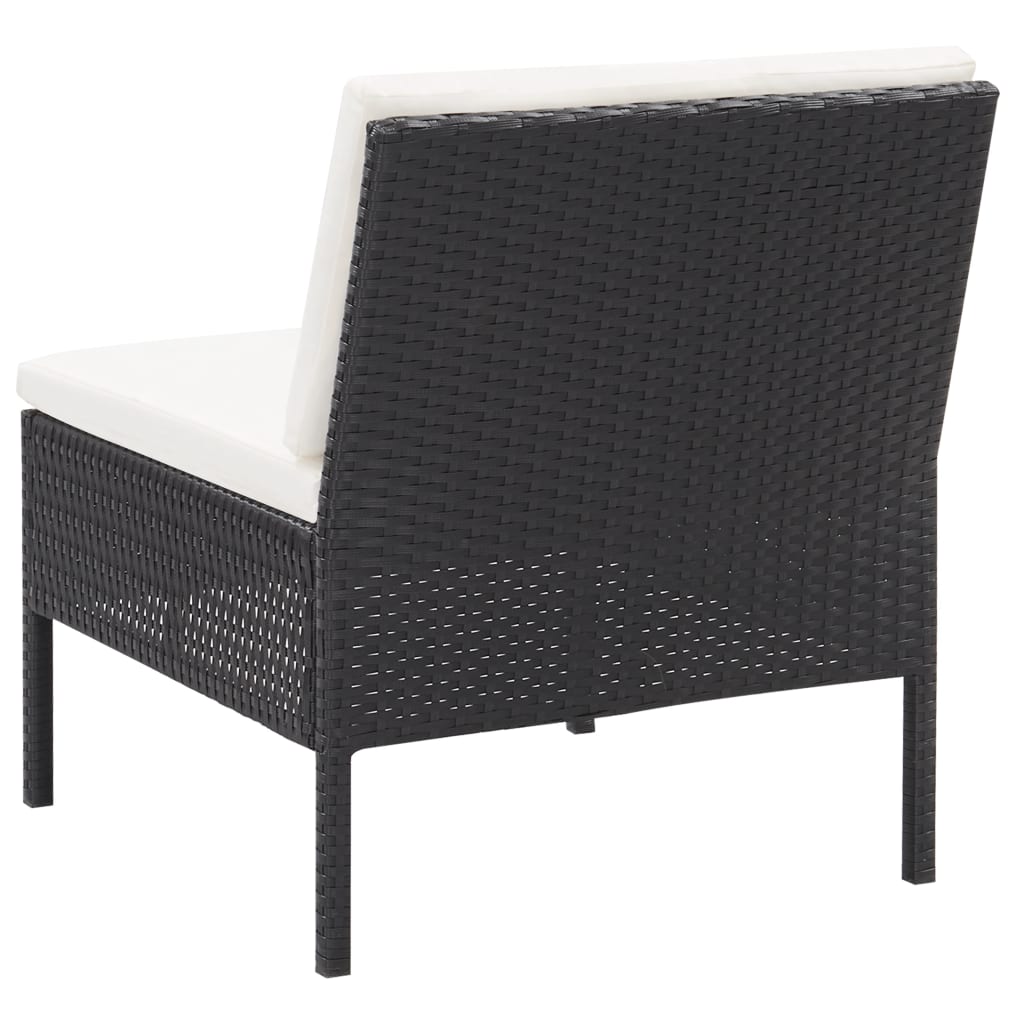 Salon de jardin 3 pcs avec coussins Résine tressée Noir - XIOS