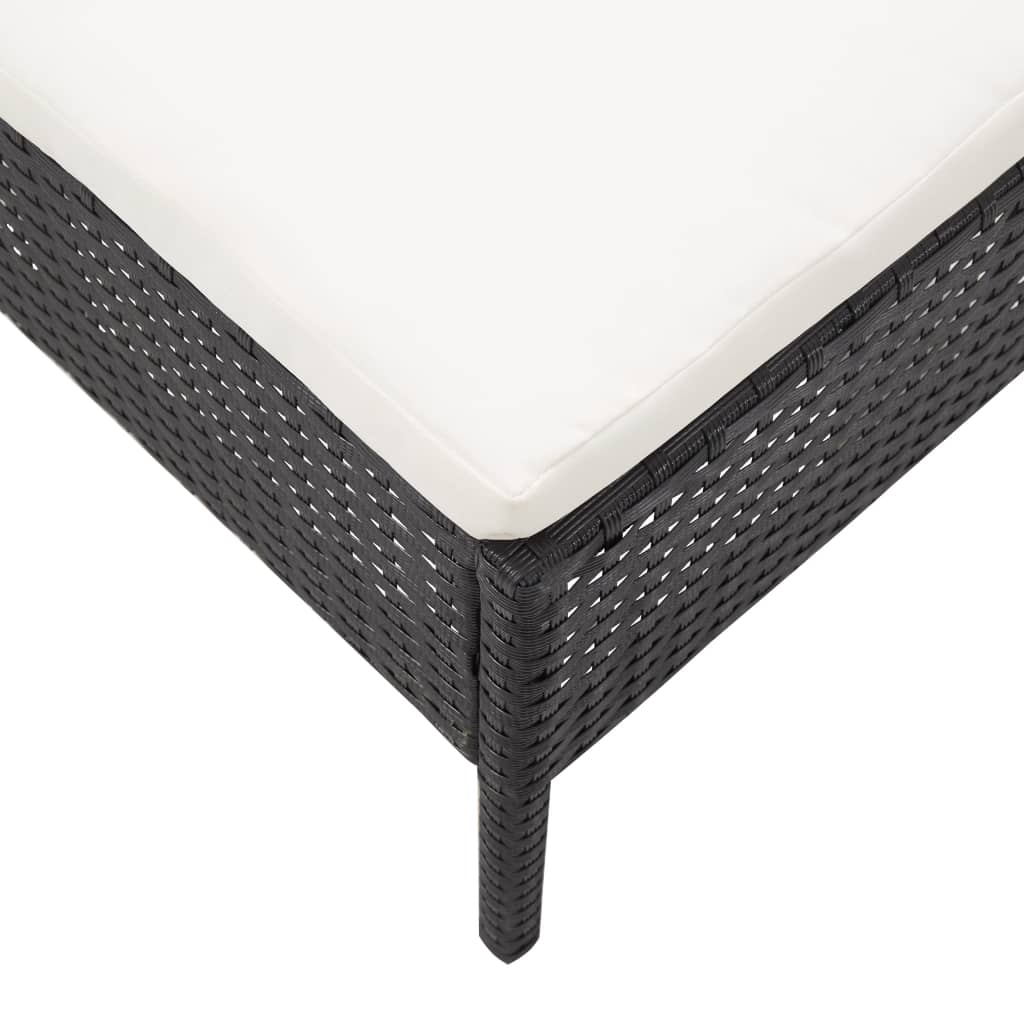 Salon de jardin 3 pcs avec coussins Résine tressée Noir - XIOS