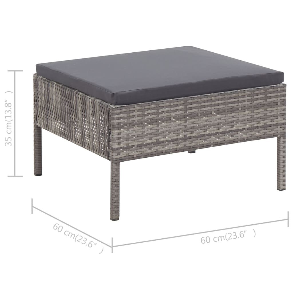 Salon de jardin 3 pcs avec coussins Résine tressée Gris - XIOS