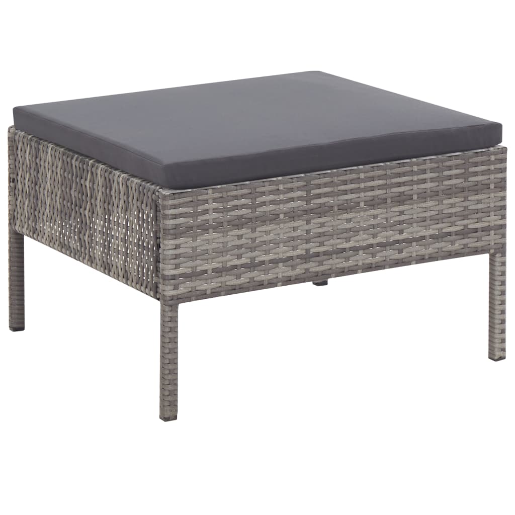 Salon de jardin 3 pcs avec coussins Résine tressée Gris - XIOS