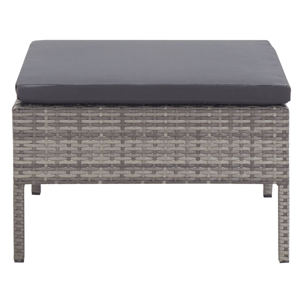 Salon de jardin 3 pcs avec coussins Résine tressée Gris - XIOS