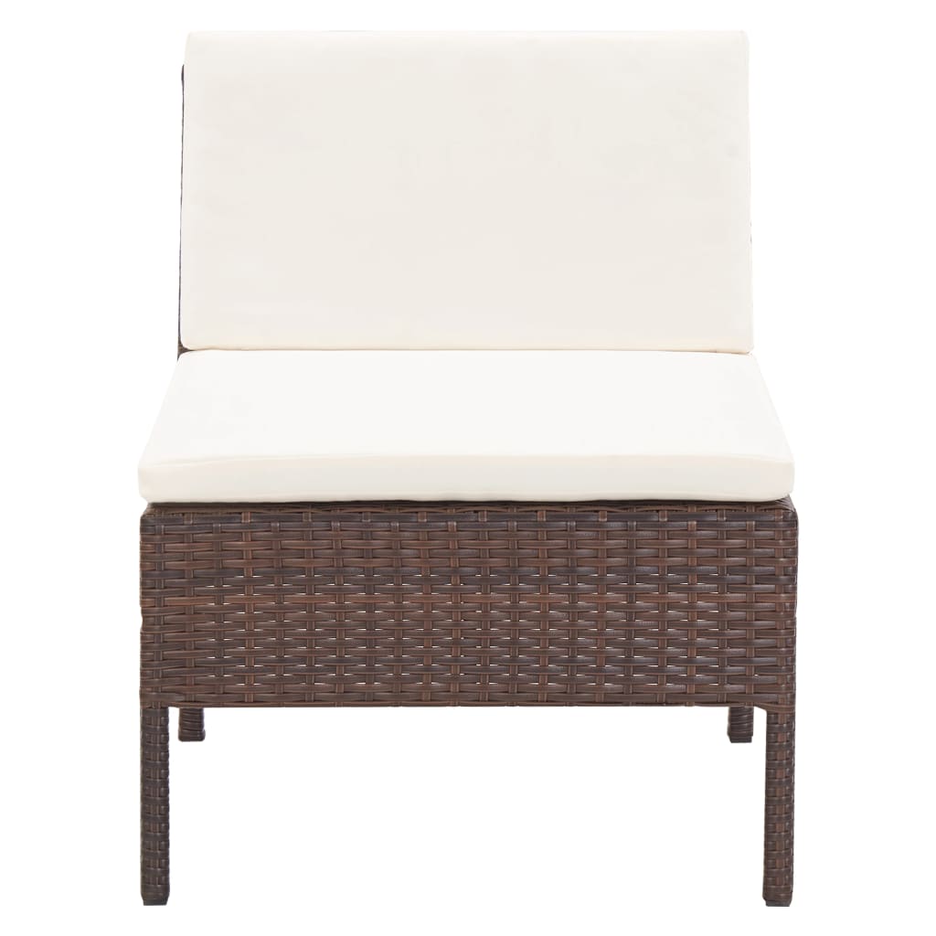 Salon de jardin 3 pcs avec coussins Résine tressée Marron - XIOS
