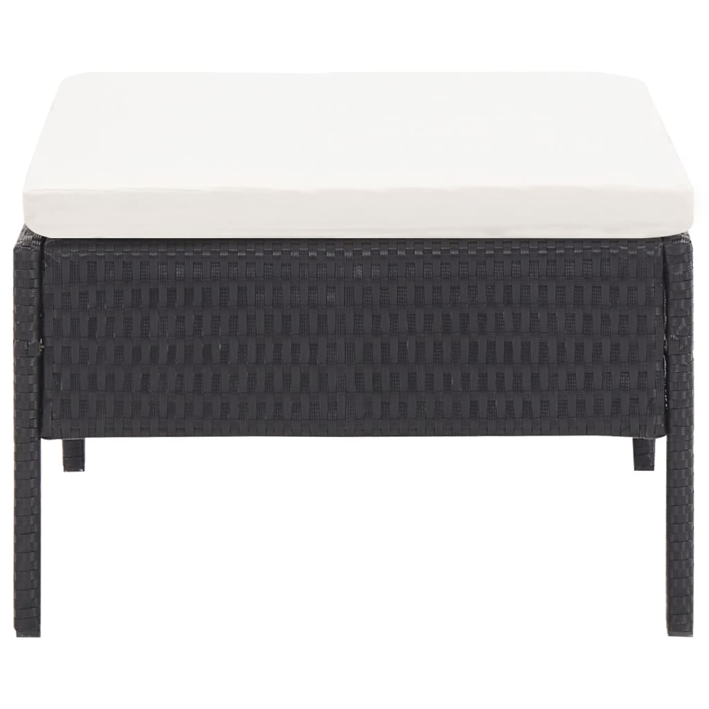 Salon de jardin 3 pcs avec coussins Résine tressée Noir - XIOS
