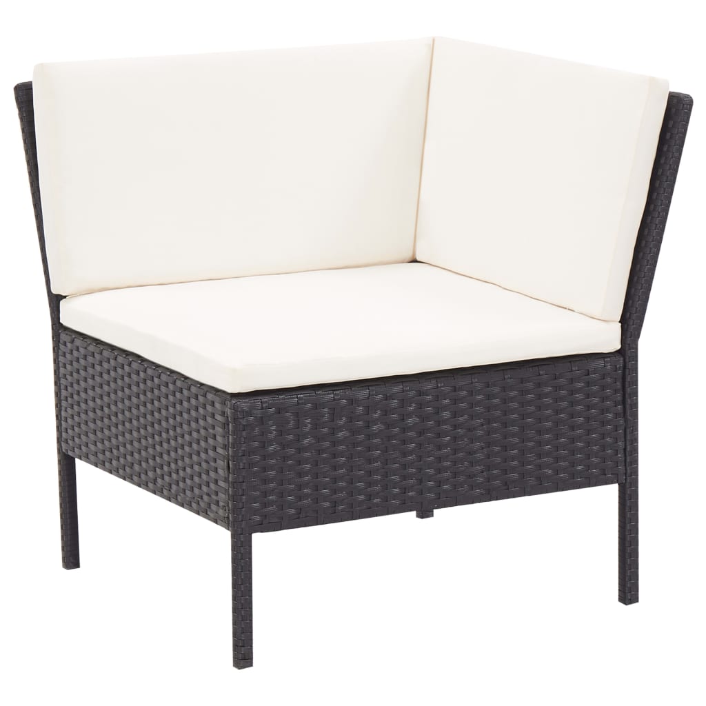 Salon de jardin 3 pcs avec coussins Résine tressée Noir - XIOS