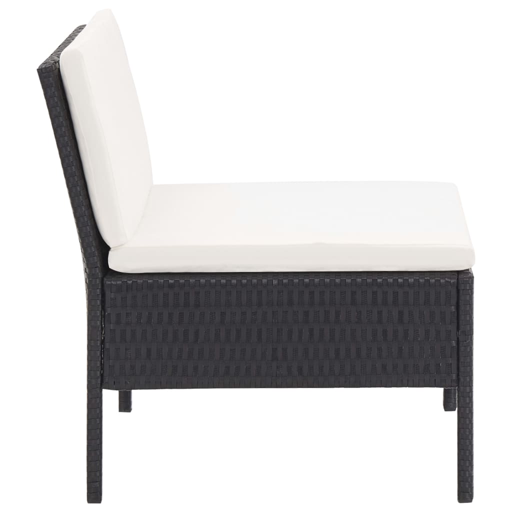 Salon de jardin 3 pcs avec coussins Résine tressée Noir - XIOS