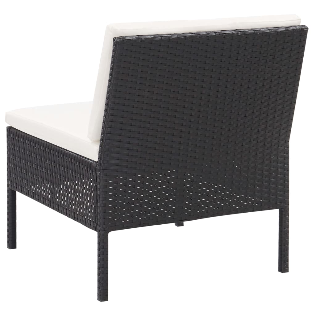 Salon de jardin 3 pcs avec coussins Résine tressée Noir - XIOS