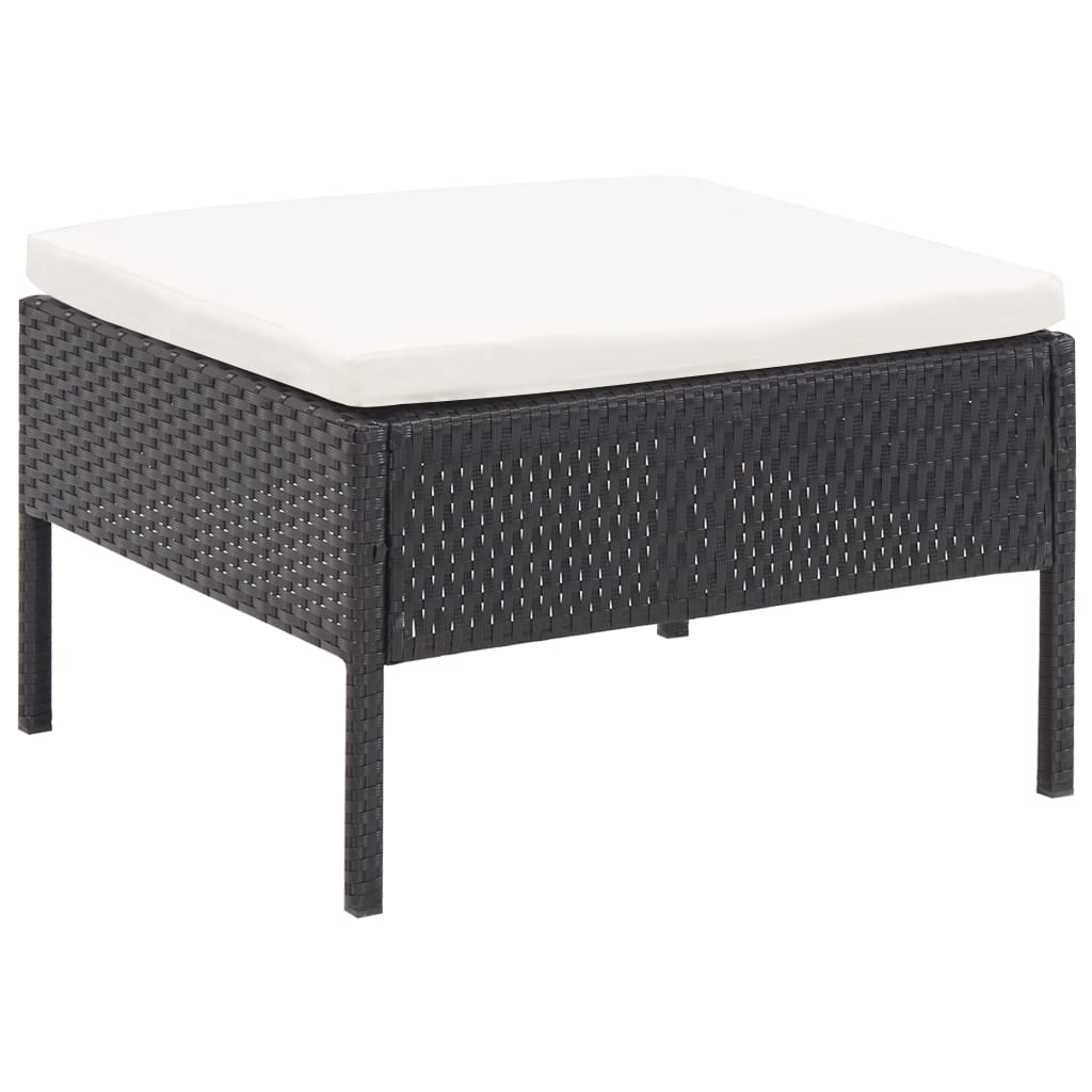 Salon de jardin 3 pcs avec coussins Résine tressée Noir - XIOS