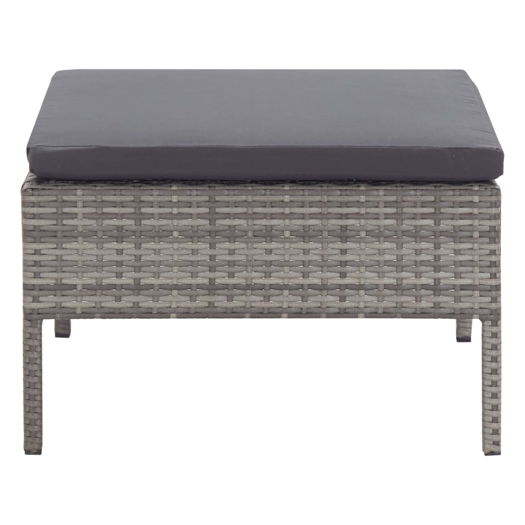 Salon de jardin 3 pcs avec coussins Résine tressée Gris - XIOS
