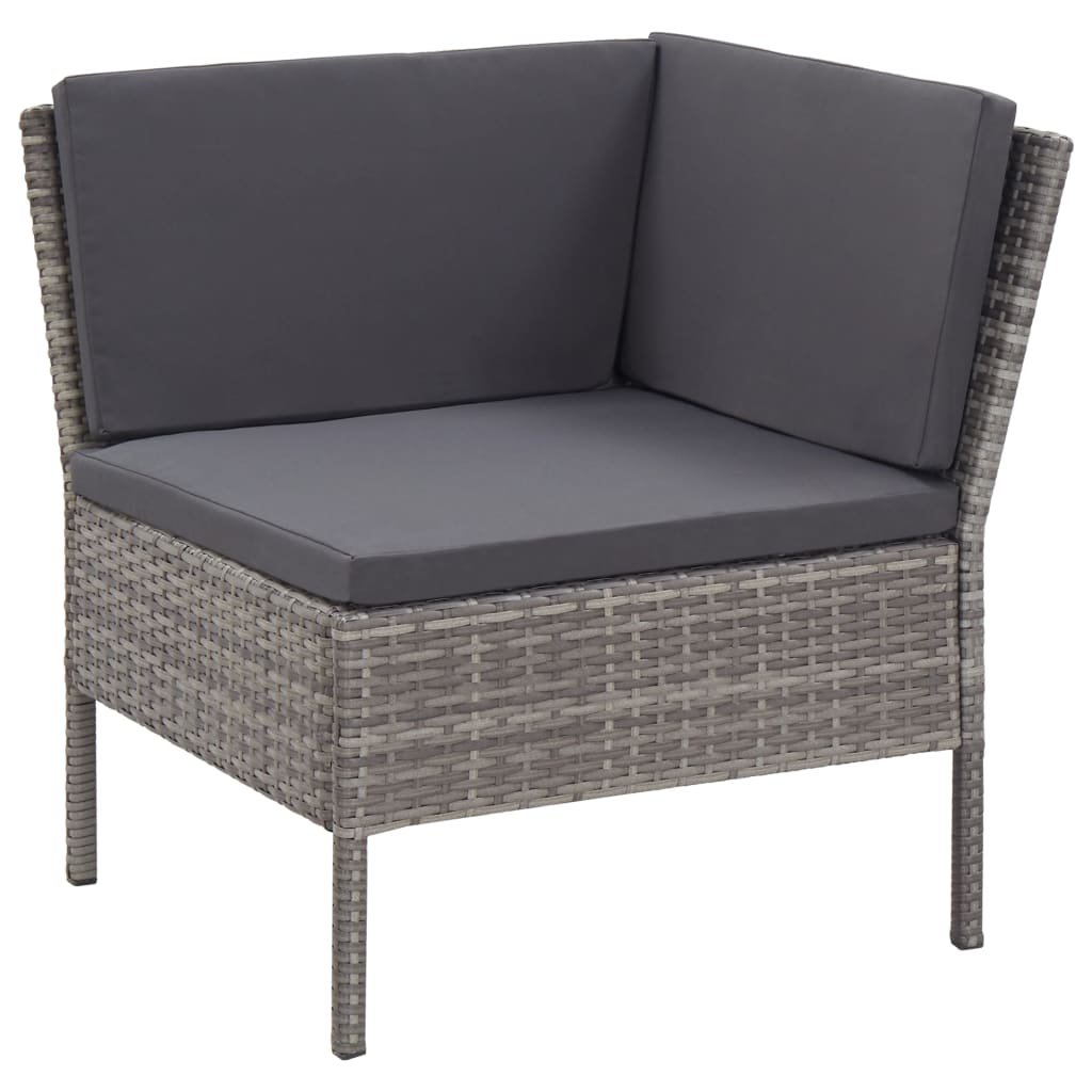 Salon de jardin 3 pcs avec coussins Résine tressée Gris - XIOS