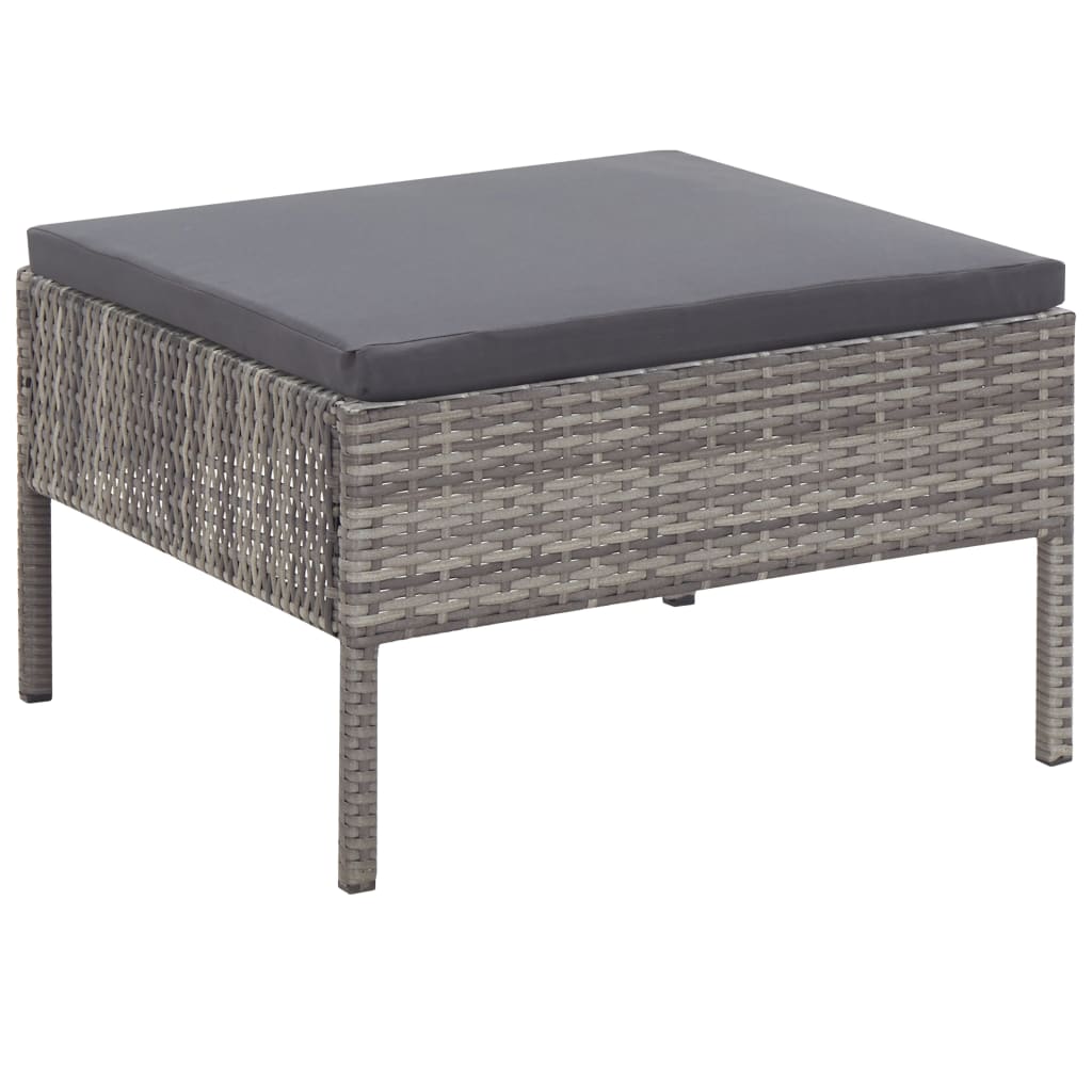 Salon de jardin 3 pcs avec coussins Résine tressée Gris - XIOS