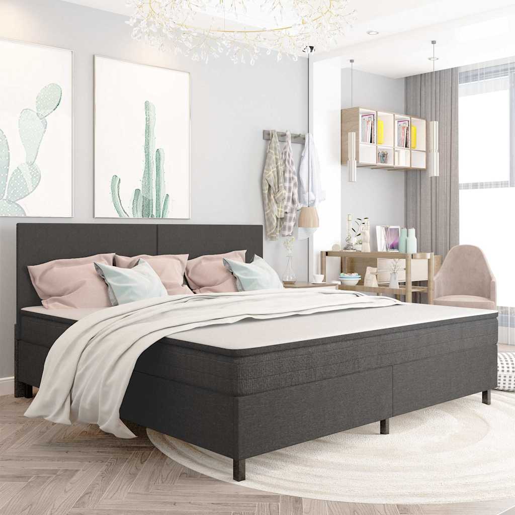 Sommier à lattes de lit sans matelas gris tissu 200x200 cm - XIOS