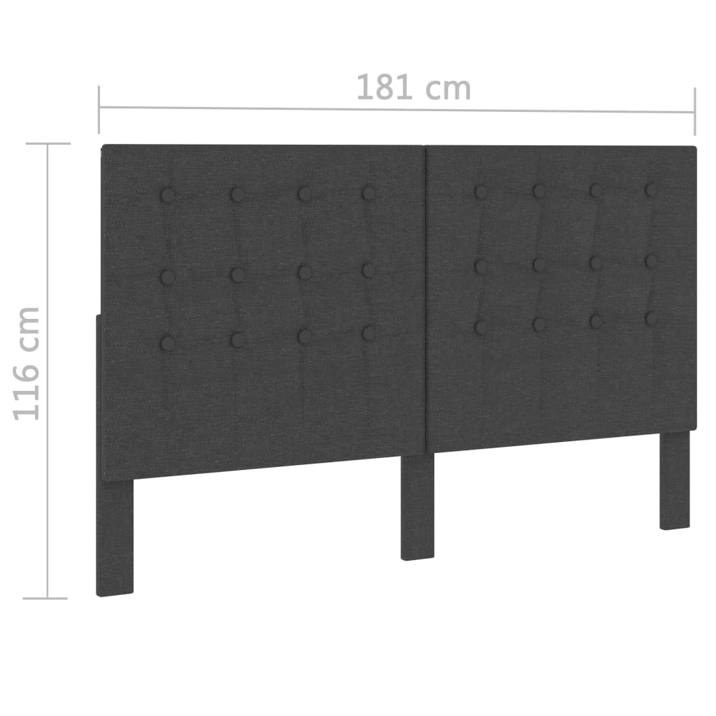 Tête de lit touffetée Gris foncé Tissu 180x200 cm - XIOS