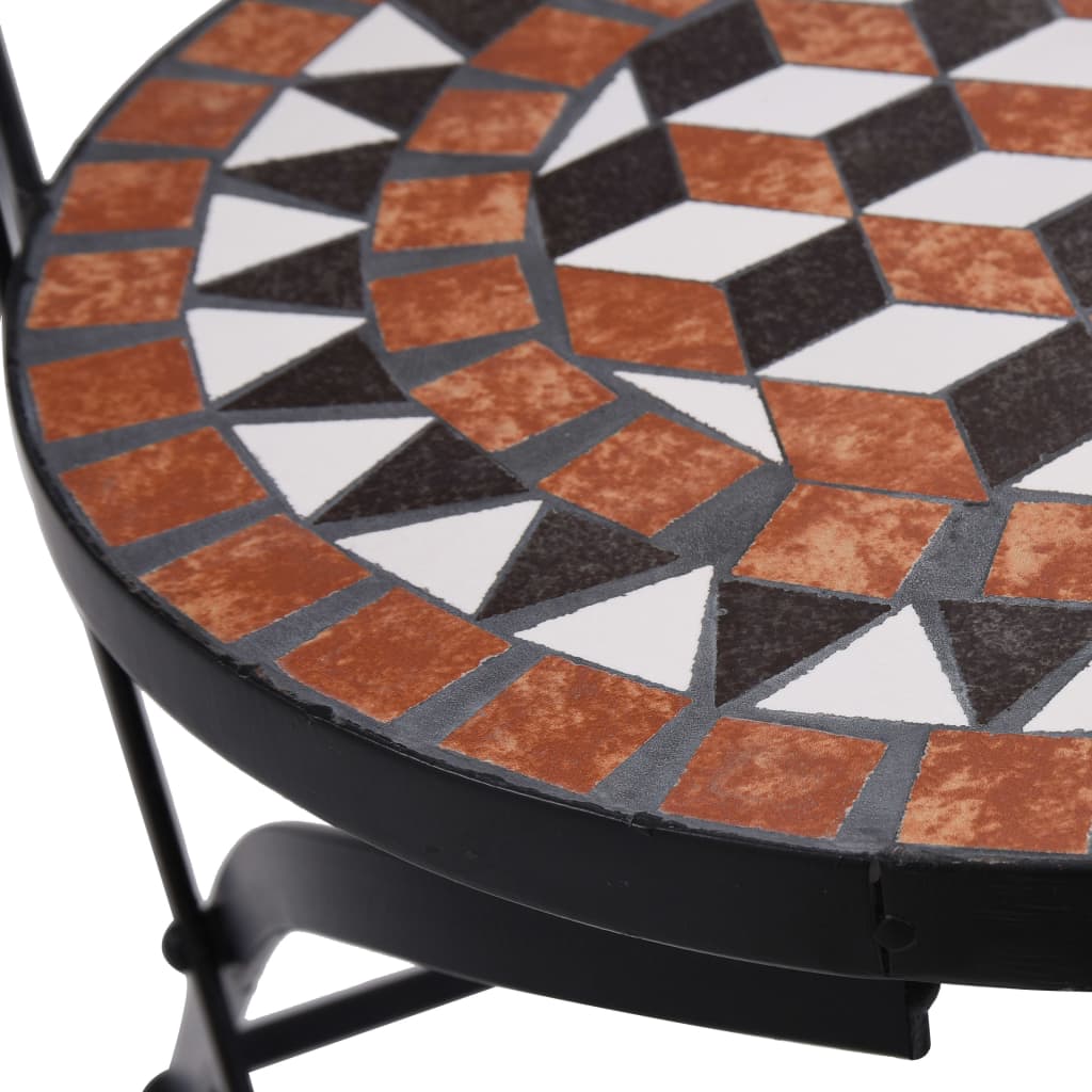 Ensemble de bistro 3 pcs mosaïque Carreau céramique Terre cuite