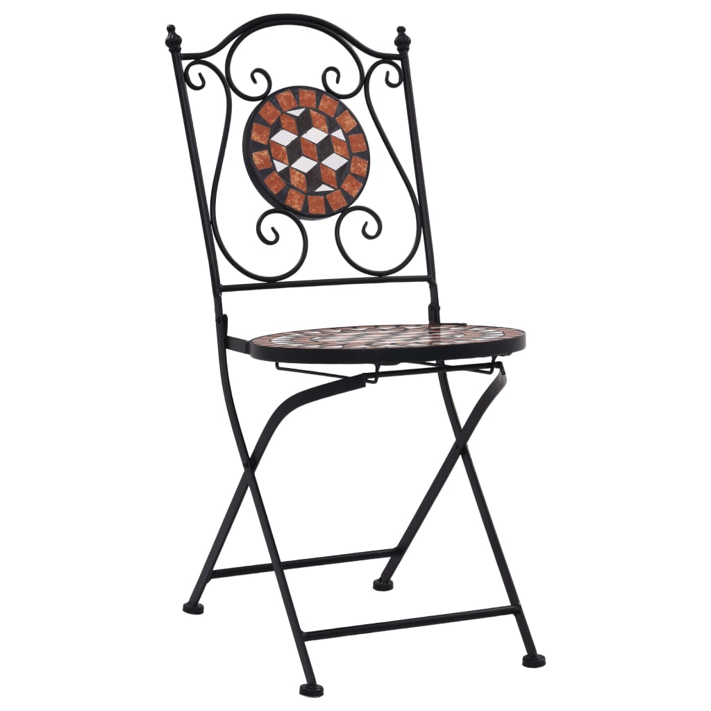 Ensemble de bistro 3 pcs mosaïque Carreau céramique Terre cuite
