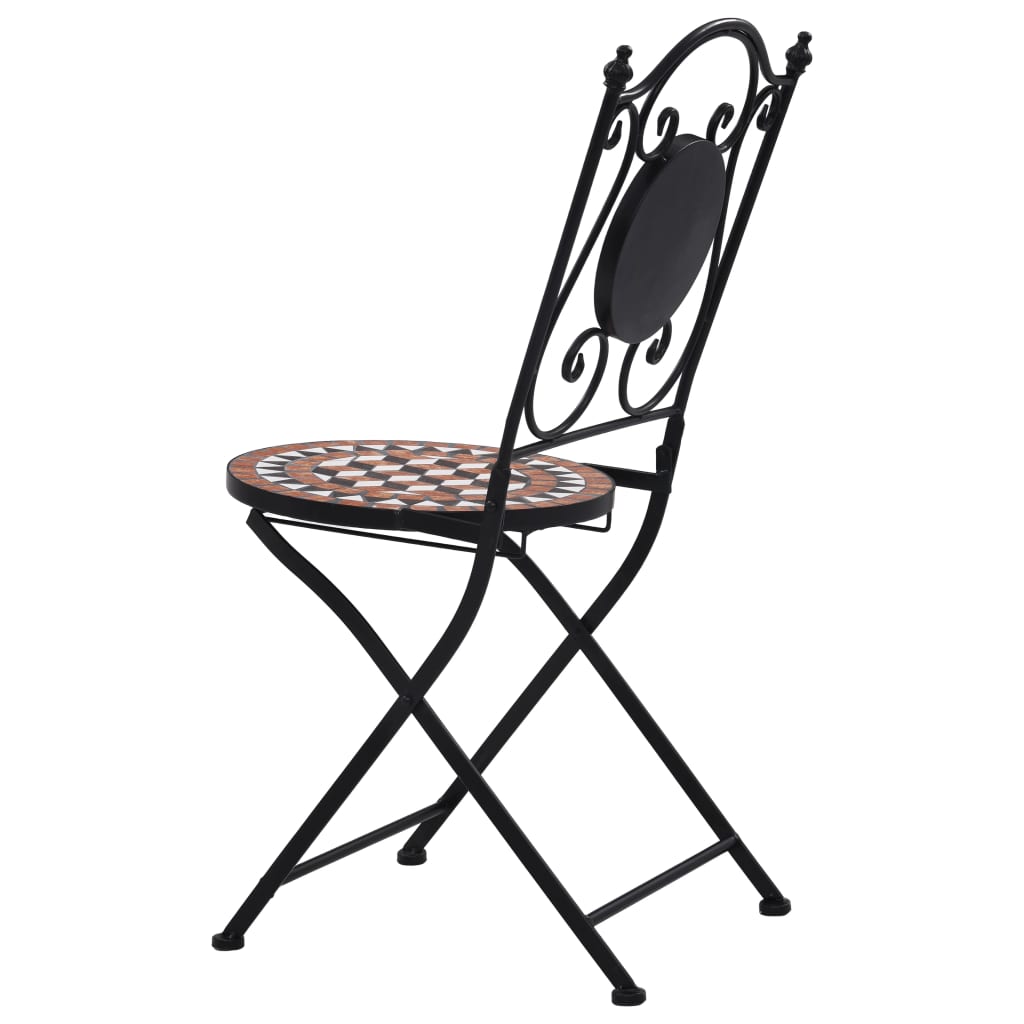 Ensemble de bistro 3 pcs mosaïque Carreau céramique Terre cuite