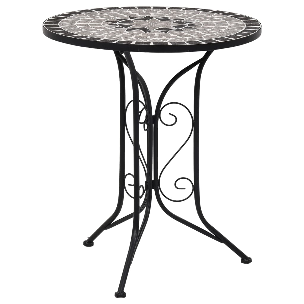Mobilier de bistro 3 pcs mosaïque Carreaux céramiques Gris