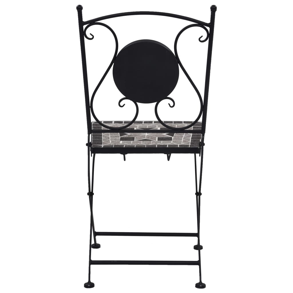 Mobilier de bistro 3 pcs mosaïque Carreaux céramiques Gris