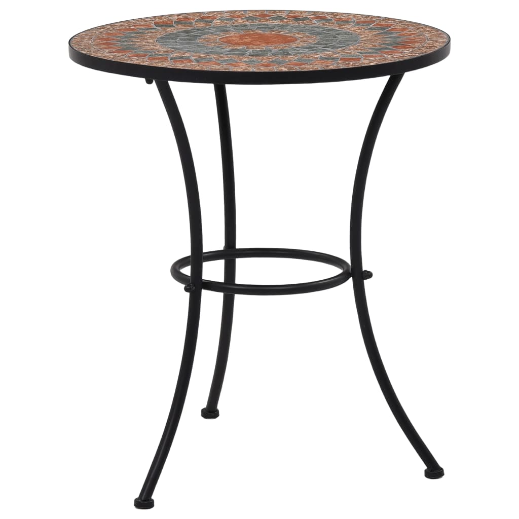 Ensemble de bistro 3 pcs mosaïque Carreau céramique Orange/Gris