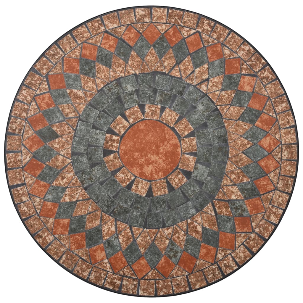 Ensemble de bistro 3 pcs mosaïque Carreau céramique Orange/Gris