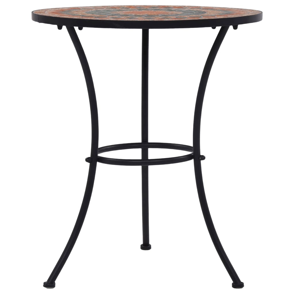 Ensemble de bistro 3 pcs mosaïque Carreau céramique Orange/Gris
