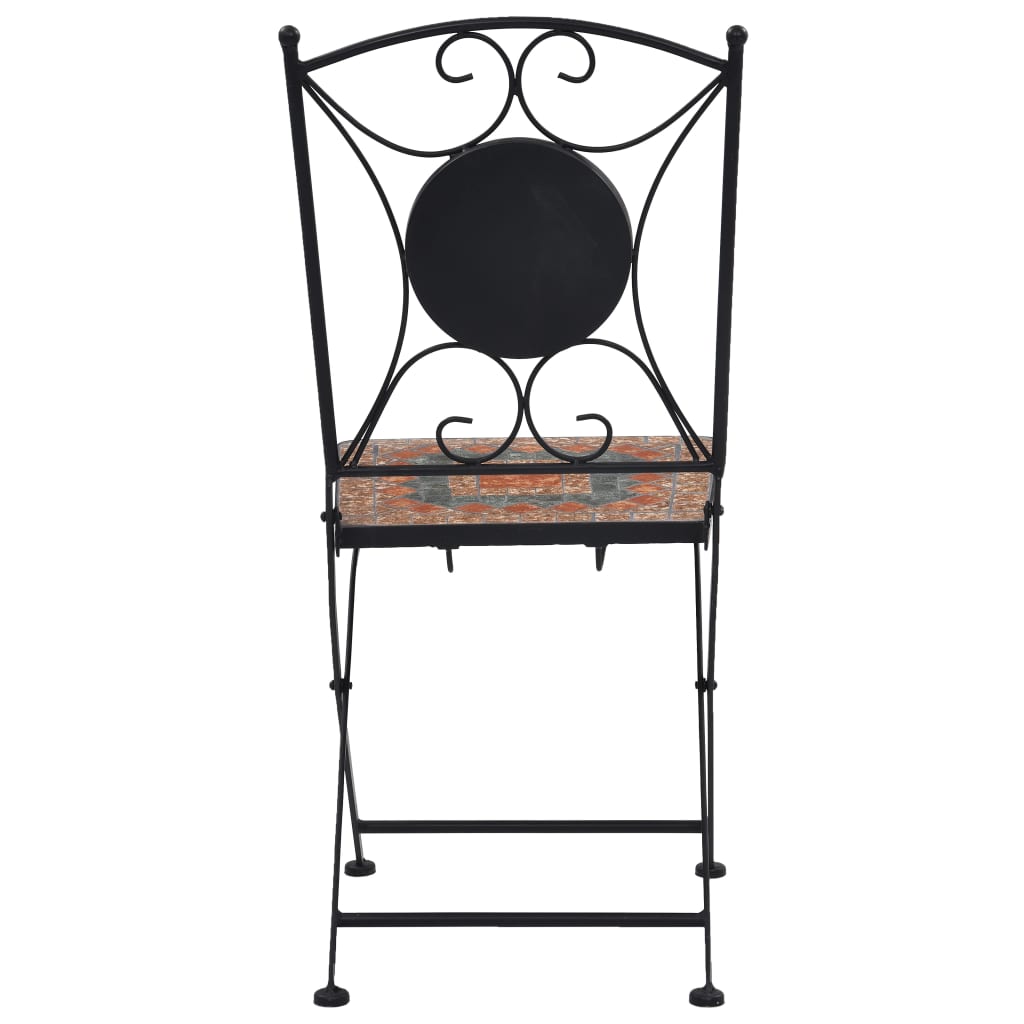 Ensemble de bistro 3 pcs mosaïque Carreau céramique Orange/Gris
