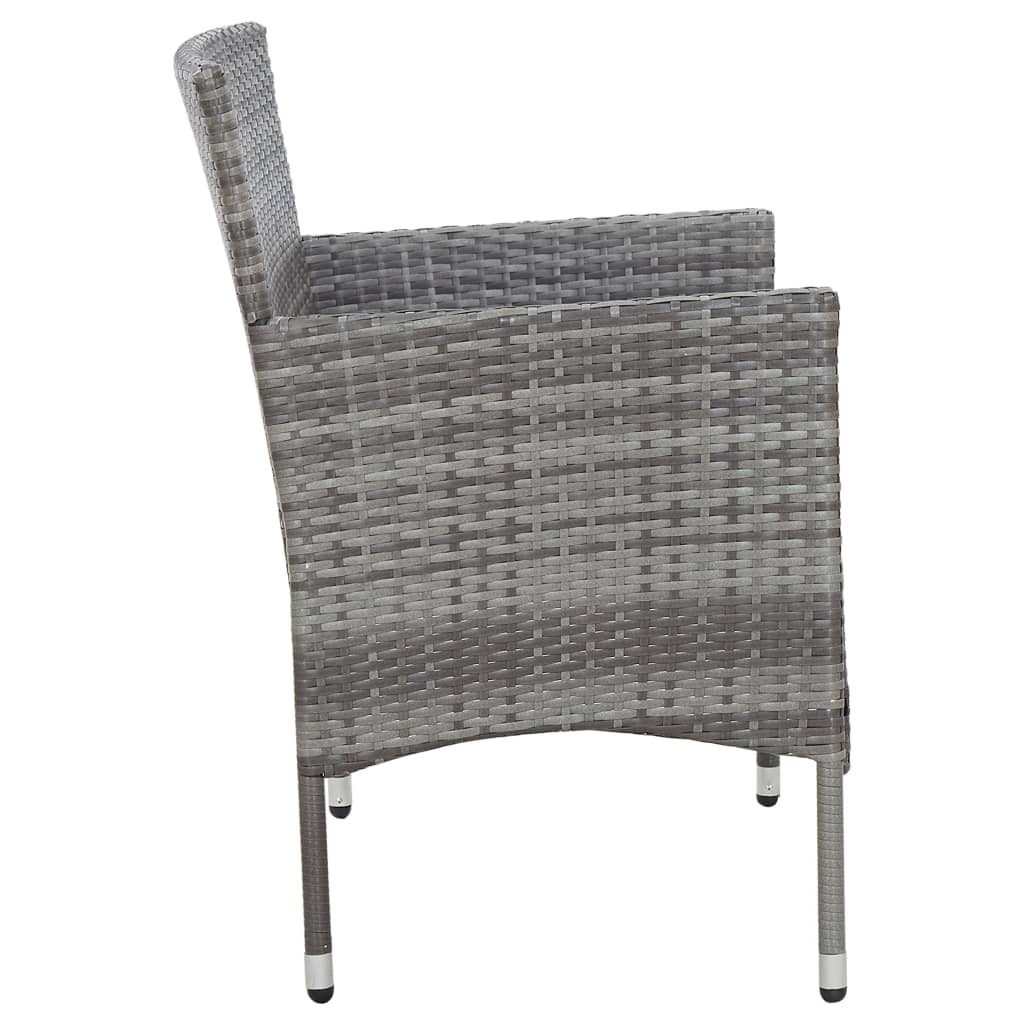 Salon de jardin 4 pcs avec coussins résine tressée gris Salons de jardin vidaXL
