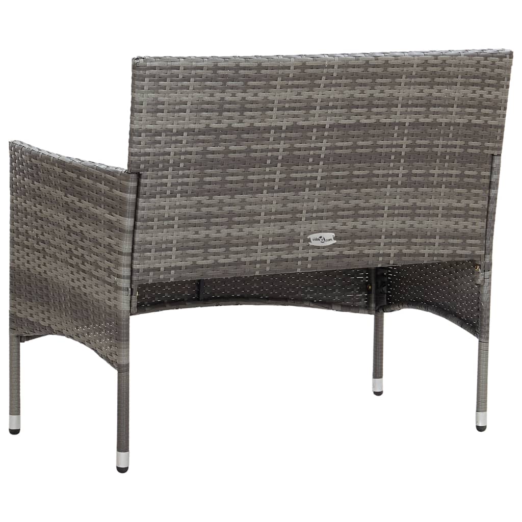Salon de jardin 4 pcs avec coussins résine tressée gris Salons de jardin vidaXL