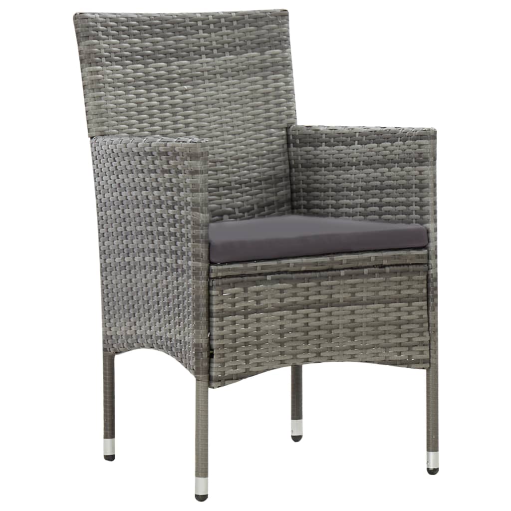 Salon de jardin 4 pcs avec coussins résine tressée gris Salons de jardin vidaXL