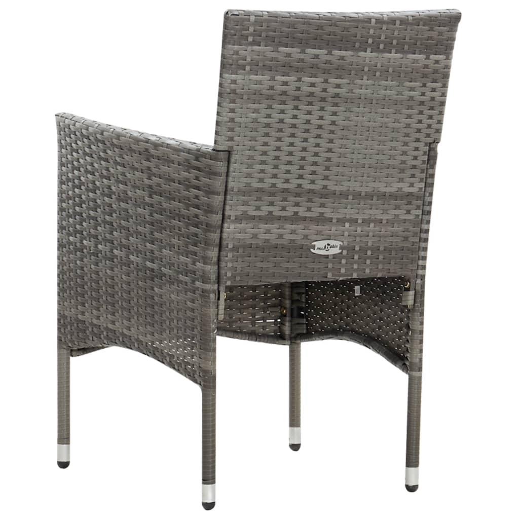 Salon de jardin 4 pcs avec coussins résine tressée gris Salons de jardin vidaXL