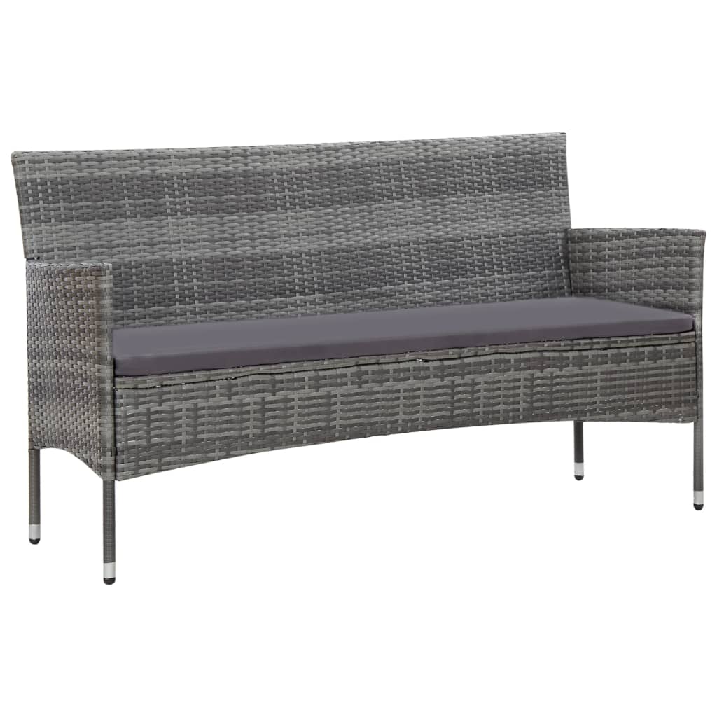 Salon de jardin 4 pcs avec coussins résine tressée gris - XIOS