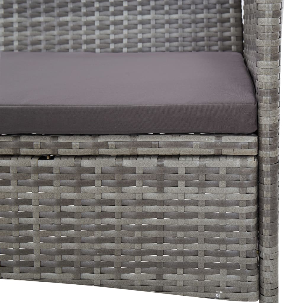 Salon de jardin 4 pcs avec coussins résine tressée gris - XIOS