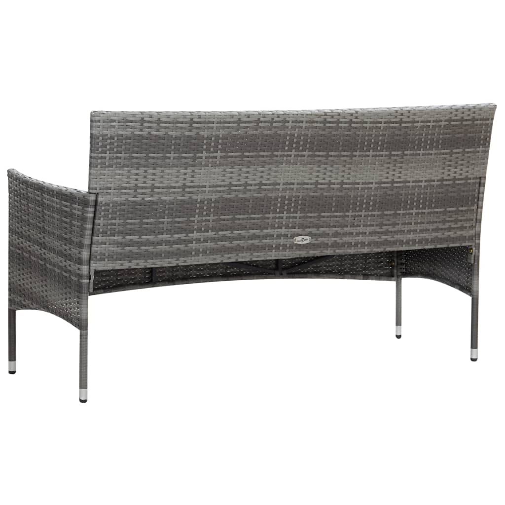 Salon de jardin 4 pcs avec coussins résine tressée gris - XIOS