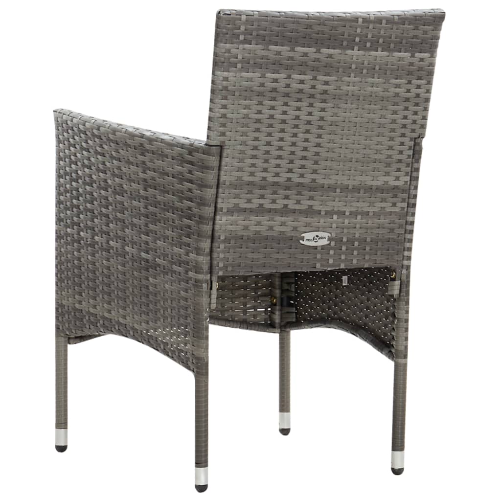 Salon de jardin 4 pcs avec coussins résine tressée gris - XIOS