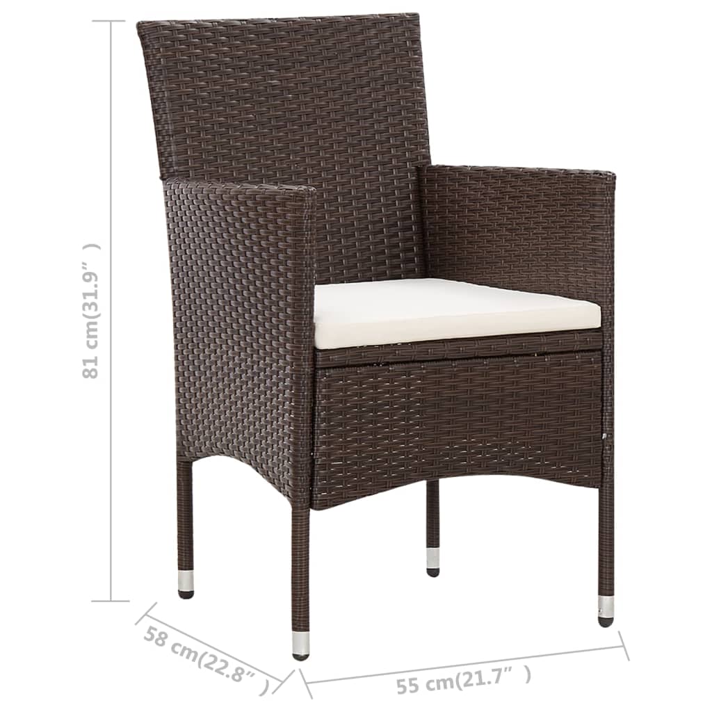Salon de jardin 5 pcs avec coussins Résine tressée Marron - XIOS