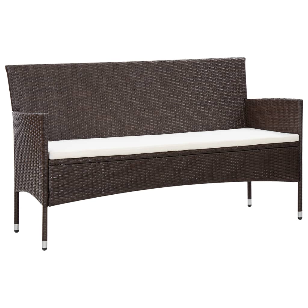 Salon de jardin 5 pcs avec coussins Résine tressée Marron - XIOS