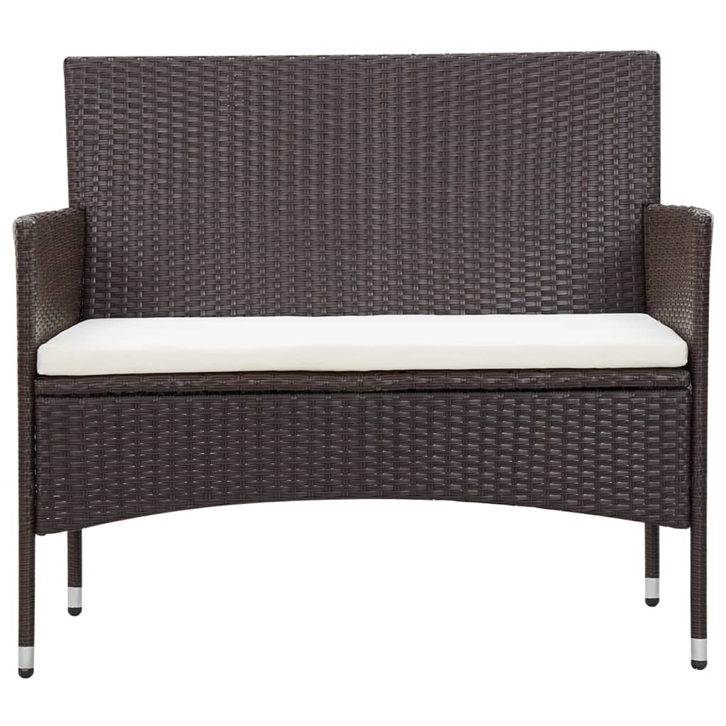 Salon de jardin 5 pcs avec coussins Résine tressée Marron - XIOS