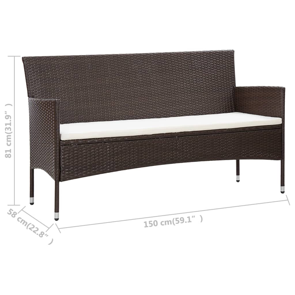 Salon de jardin 5 pcs avec coussins Résine tressée Marron - XIOS