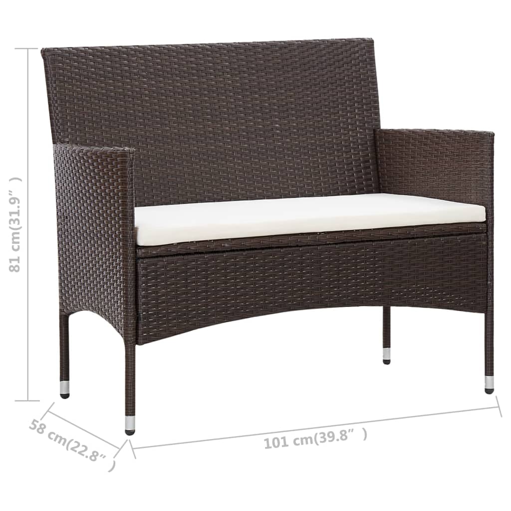 Salon de jardin 5 pcs avec coussins Résine tressée Marron - XIOS