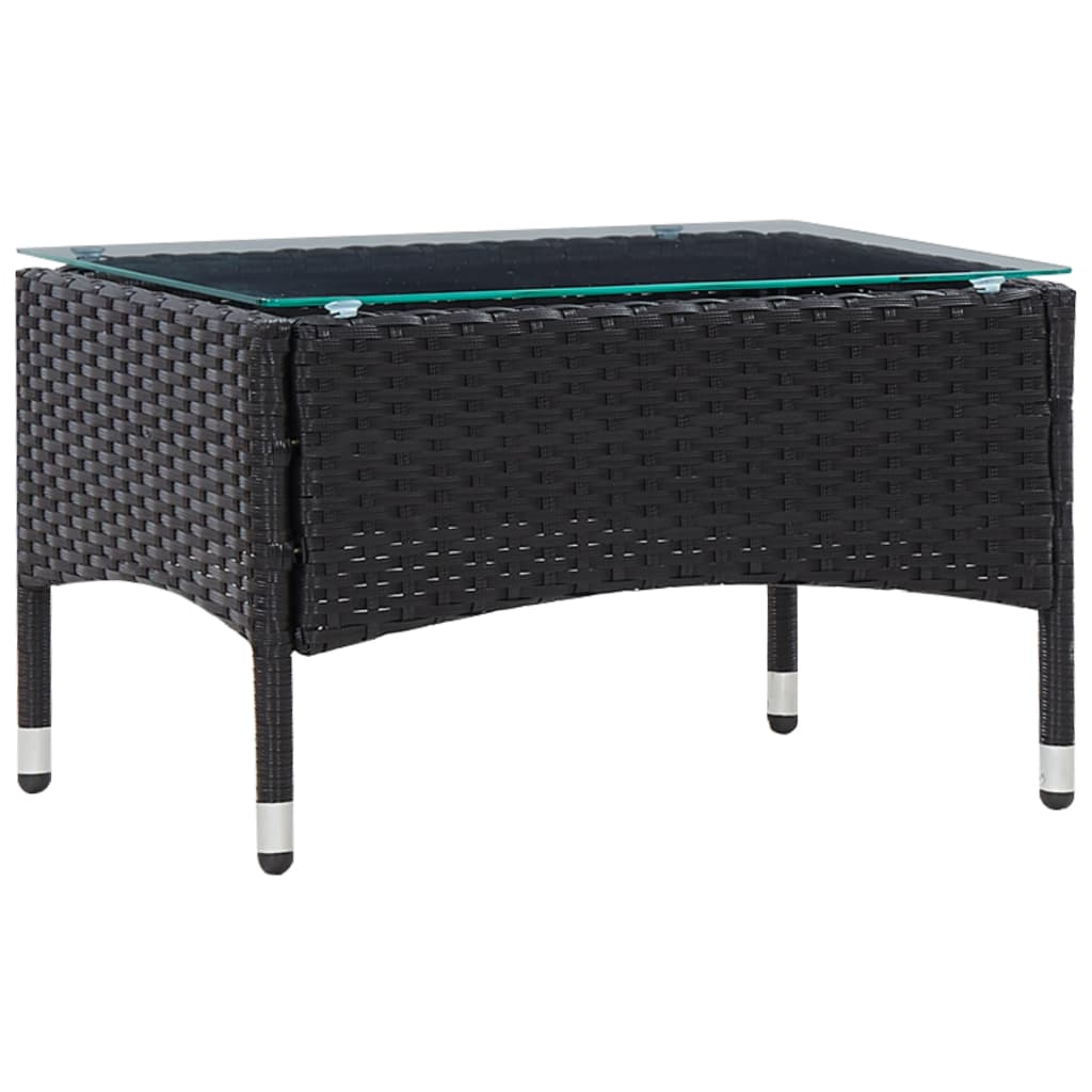 Salon de jardin 5 pcs avec coussins résine tressée noir - XIOS