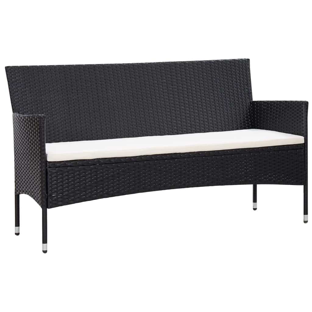 Salon de jardin 5 pcs avec coussins résine tressée noir - XIOS