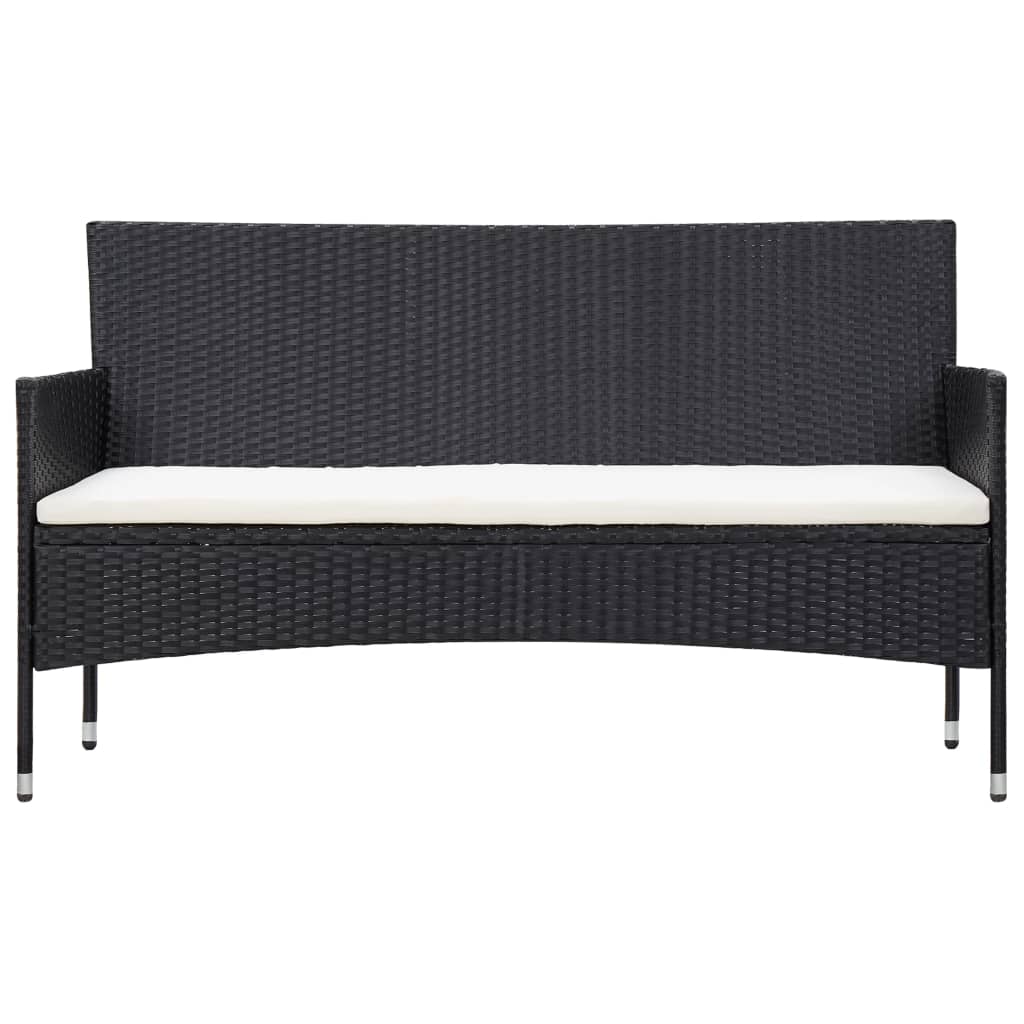 Salon de jardin 5 pcs avec coussins résine tressée noir - XIOS