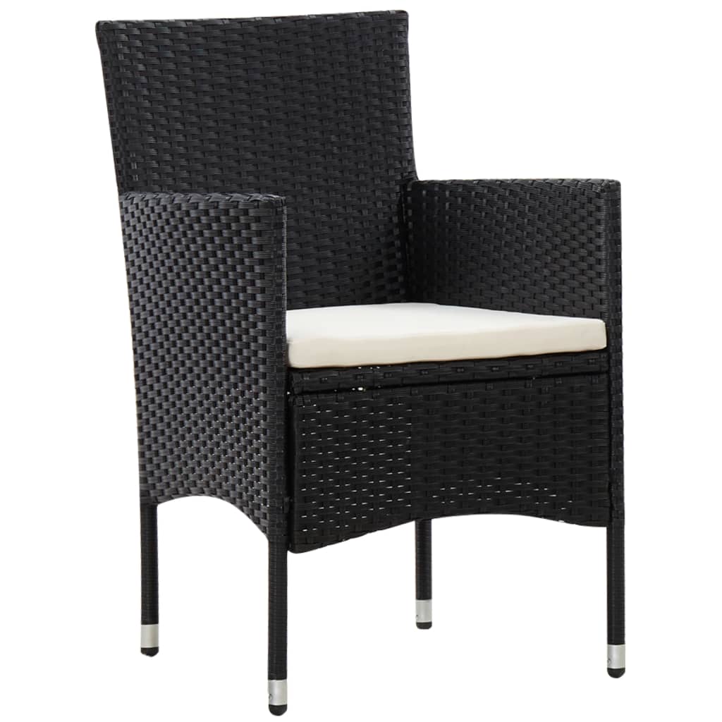Salon de jardin 5 pcs avec coussins résine tressée noir - XIOS