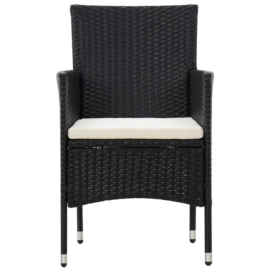 Salon de jardin 5 pcs avec coussins résine tressée noir - XIOS